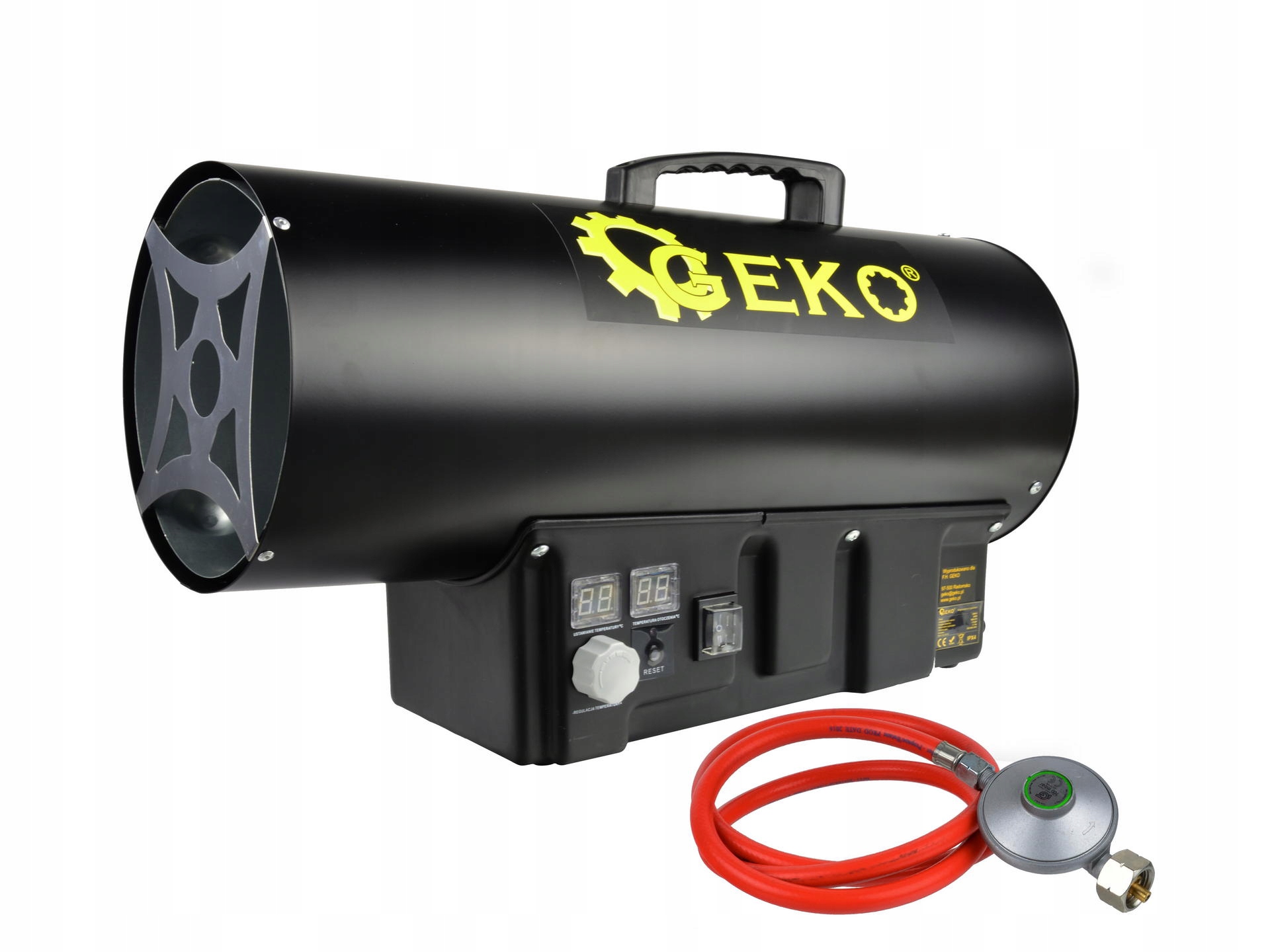 PLYNOVÝ OHRIEVAČ S TERMOSTATOM 40kW DÚCHADLO 1000m3/h HADICOVÝ REDUKTOR **GEKO